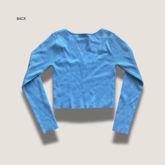 Square Neck Ribbed Crop Top - Picture 4 of 4